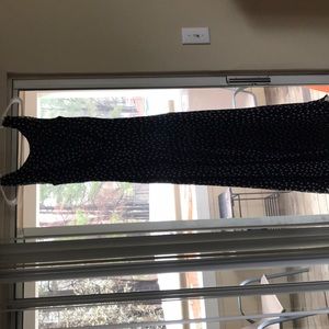 Black polka-dot dress